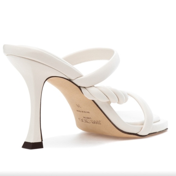 Jimmy Choo Diosa 90 leather sandal in color Latte - Picture 3 of 10